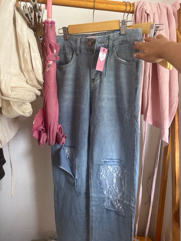 Jeans Ripped Renda