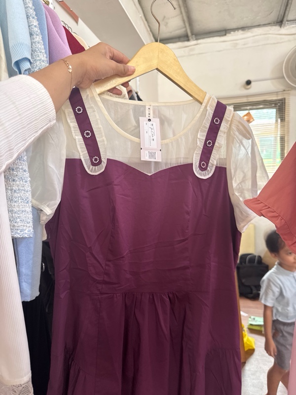 Dress Burgundy Cute