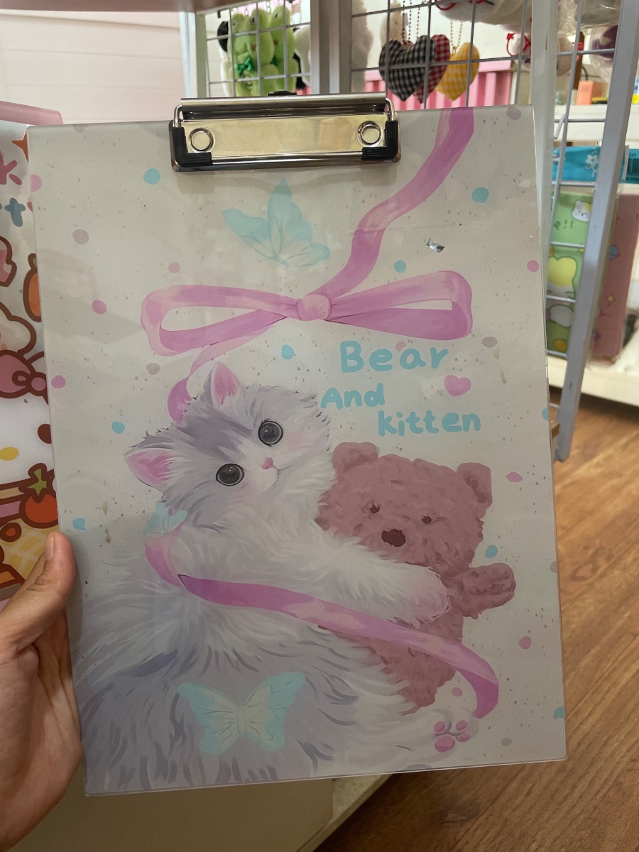 Bear and kitten